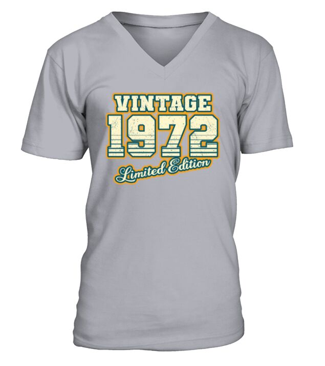 50th Birthday Vintage 1972 Limited Edition V-Neck T-shirt