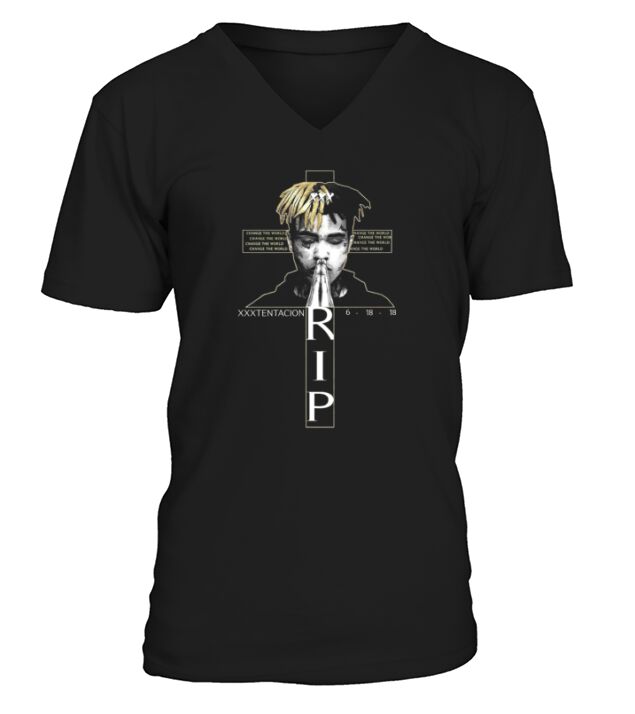XXXTentacion Mugshot T-Shirt Hip Hop Rap merch 17 Revenge Police arrest RIP New V-Neck T-shirt