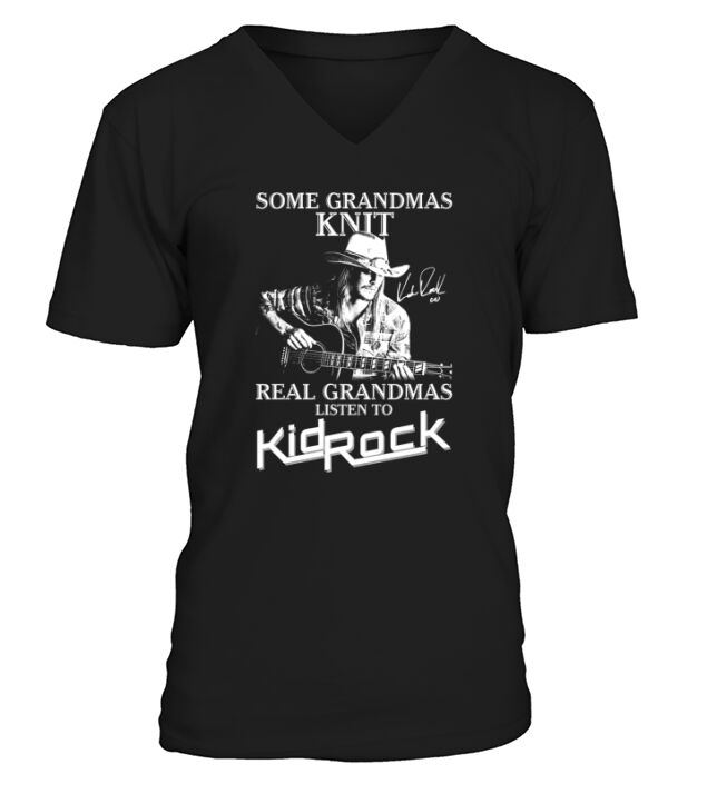 real grandmas listen to kid rock V-Neck T-shirt