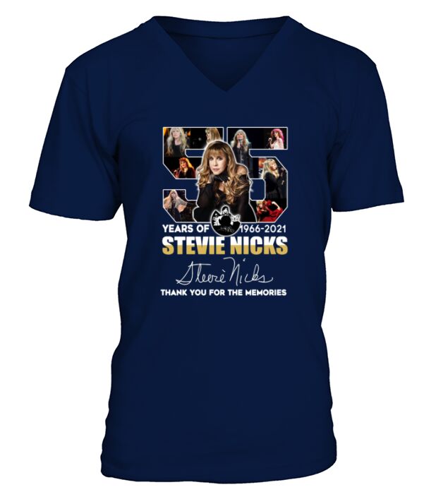 55 years of 1966 2021 Stevie Nicks signature thank you for the memories V-Neck T-shirt
