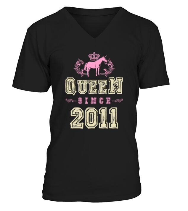 2011 Queen unicorn V-Neck T-shirt