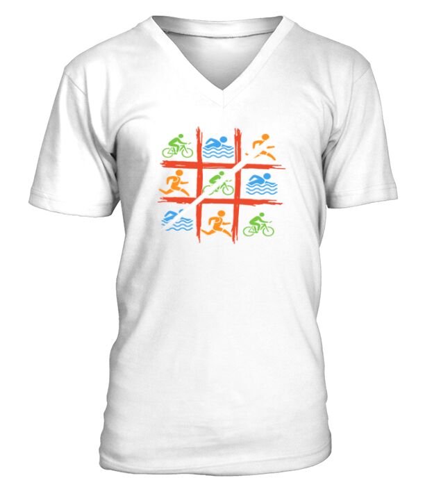 Swim Bike Run Kid V-Neck T-shirt