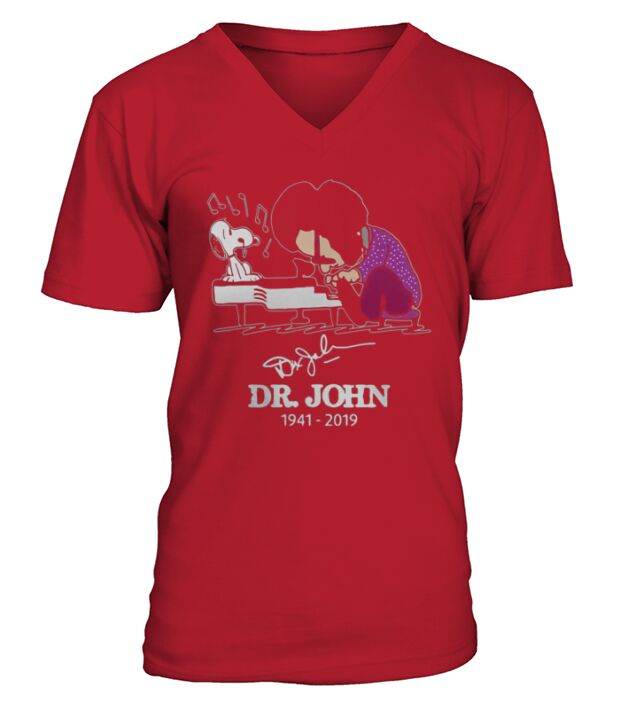 Dr John and Snoopy mashup Schroeder playing piano signature t-shirt V-Neck T-shirt