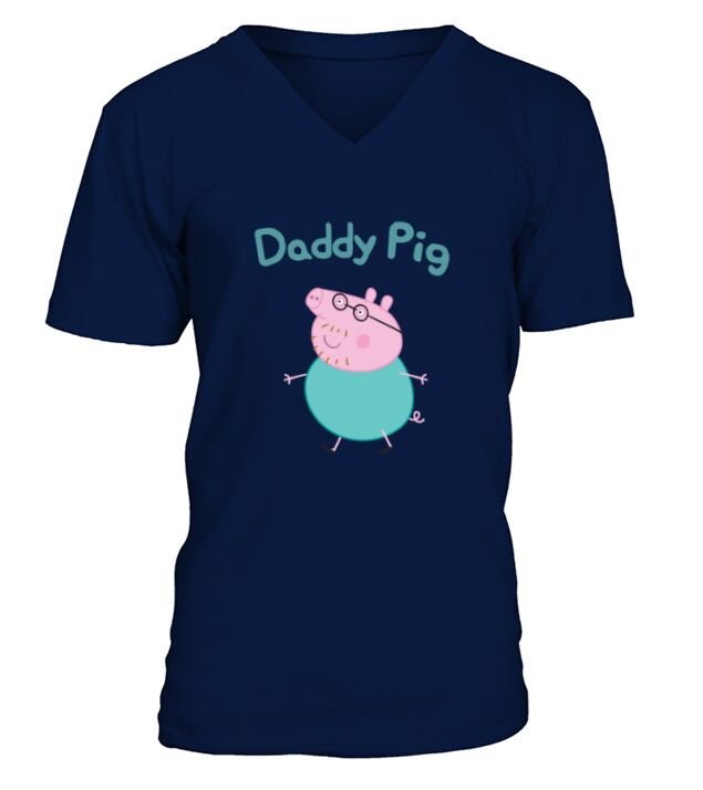 Daddy pig V-Neck T-shirt