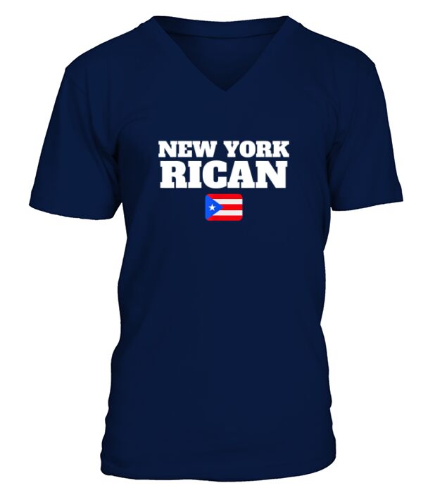 New York Rican Heritage Puerto Rico Flag V-Neck T-shirt