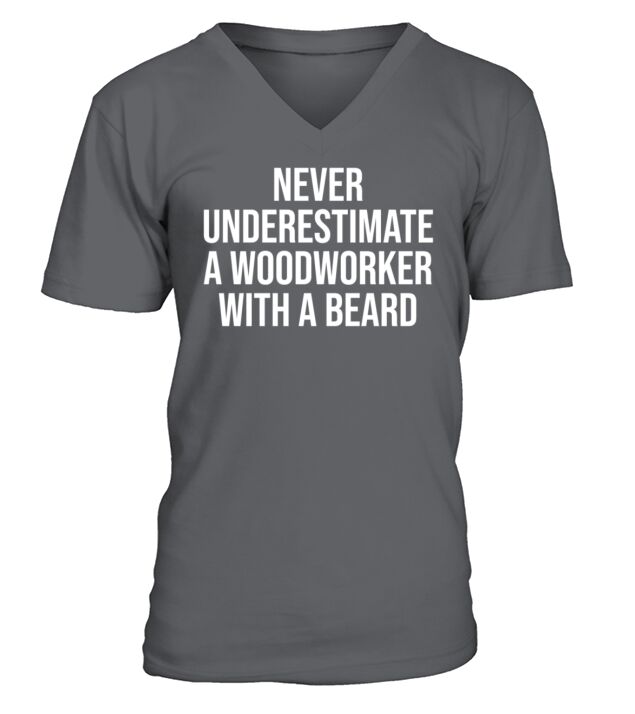 Woodworker With A Beard Funny Woodworking T-Shirt V-Neck T-shirt