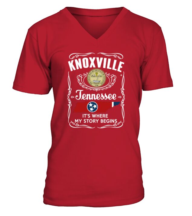 Knoxville, Tennessee - My Story Begins V-Neck T-shirt