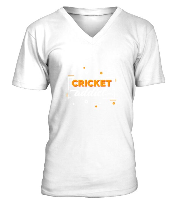 Cricket Addict Design for a Cricket Bowler V-Neck T-shirt