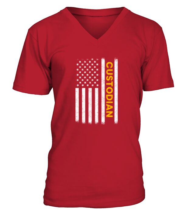 Custodian American Flag V-Neck T-shirt