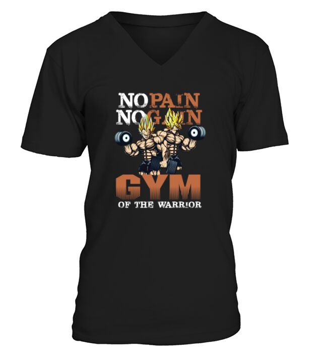 DBZ SUPER SAIYAN NO PAIN NO GAIN GYM OF THE WARRIOR V-Neck T-shirt