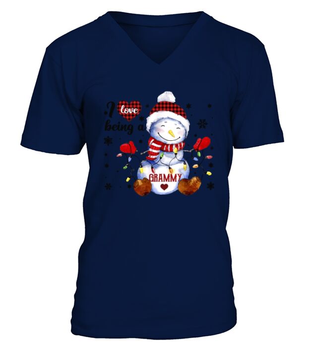 I Love Being A Grammy Snowman Grammy V-Neck T-shirt