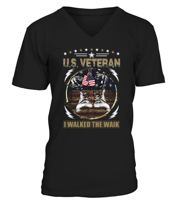 U.S veteran I walked the waik V-Neck T-shirt