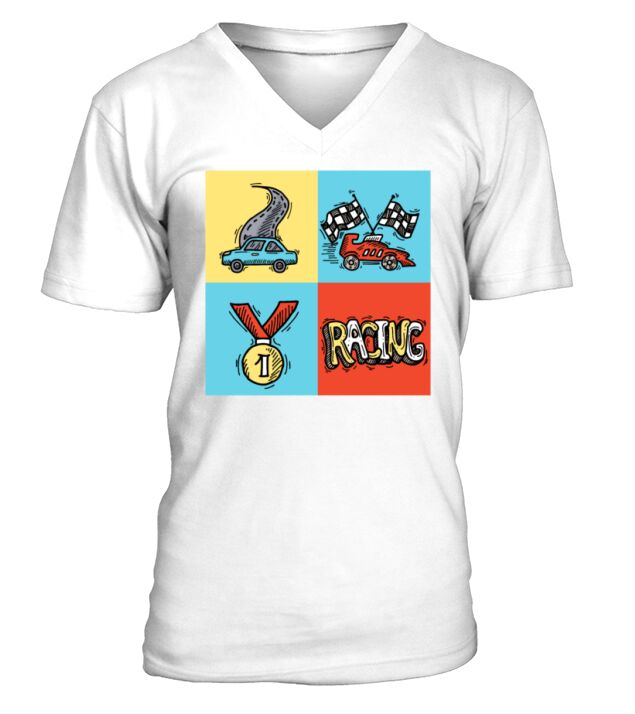 sportscar racing 55 F V-Neck T-shirt