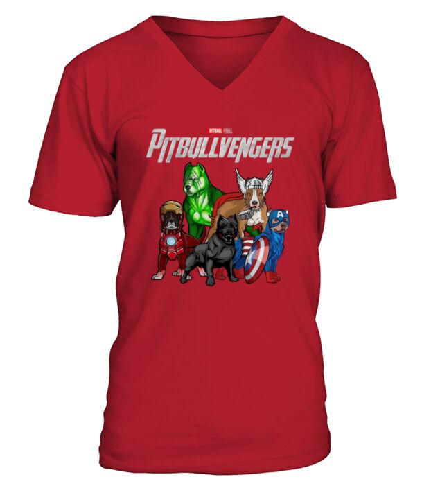 SuperHeroes Pitbull Pitbullvengers V-Neck T-shirt