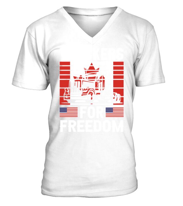 Truckers For Freedom Canada Freedom Convoy 2022 V-Neck T-shirt