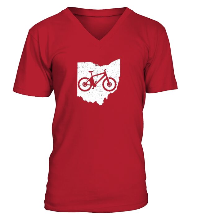 Ohio Mountain Bike Shirt Biking Cycling MTB Biker Gift Tee V-Neck T-shirt