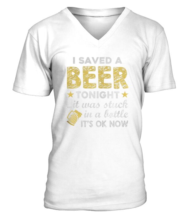 Funny Beer Design V-Neck T-shirt