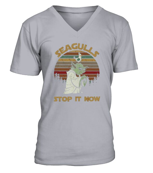 Seagulls Stop It Now Bird Vintage V-Neck T-shirt