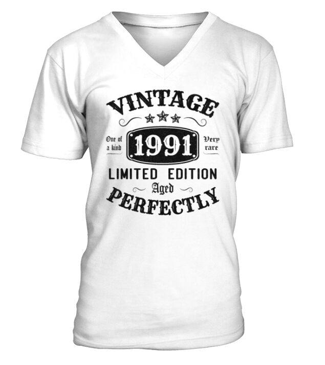 Vintage 1991 Limited Edition Aged Perfectly V-Neck T-shirt