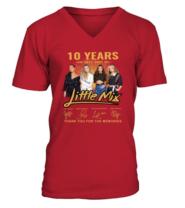 10 years 2011 2021 Little Mix thank you for the memories signatures V-Neck T-shirt