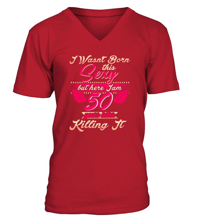Cute 50th year birthday party gift tshirt Men's V-Neck T-shirt