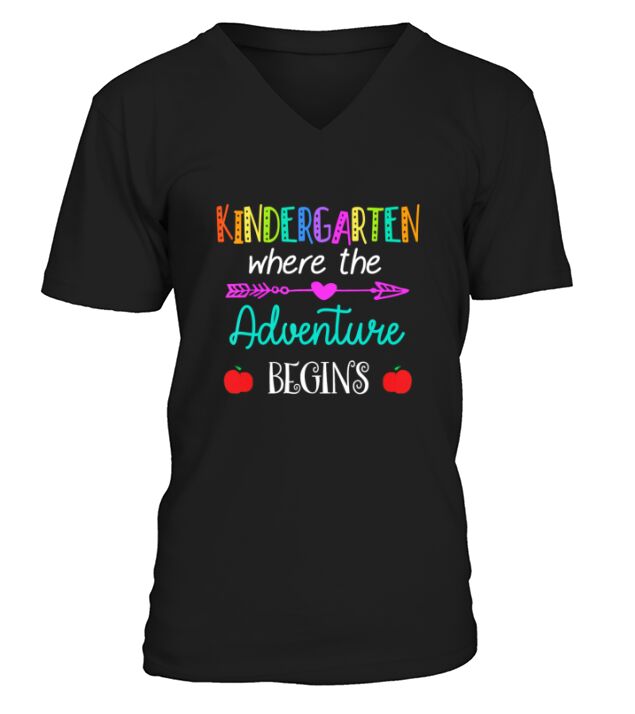 Kindergarten Where The Adventure Begins V-Neck T-shirt