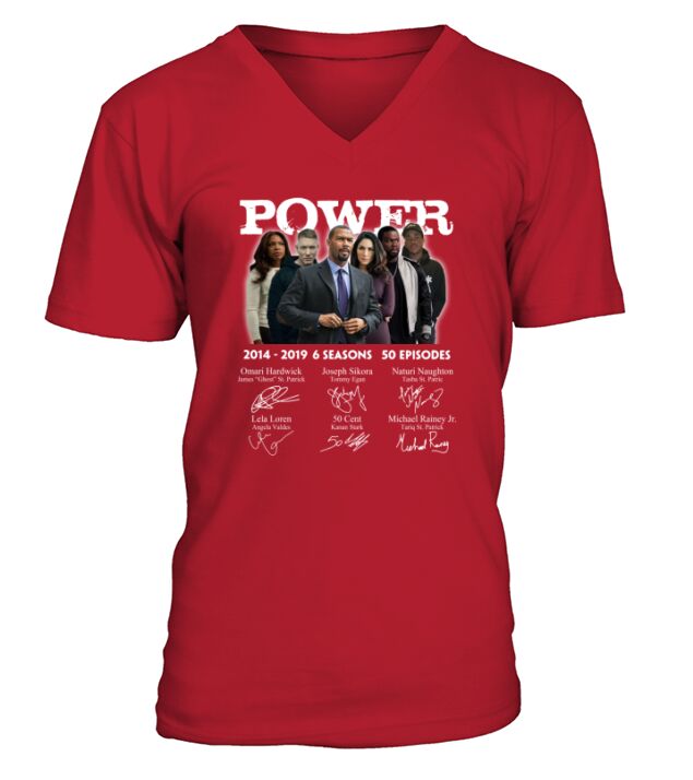 Power 2014 2019 6 Seasons 50 Episode Signatures shirt V-Neck T-shirt