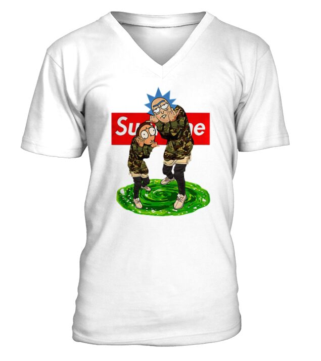 Official Supreme Rick and Morty hoodie V-Neck T-shirt