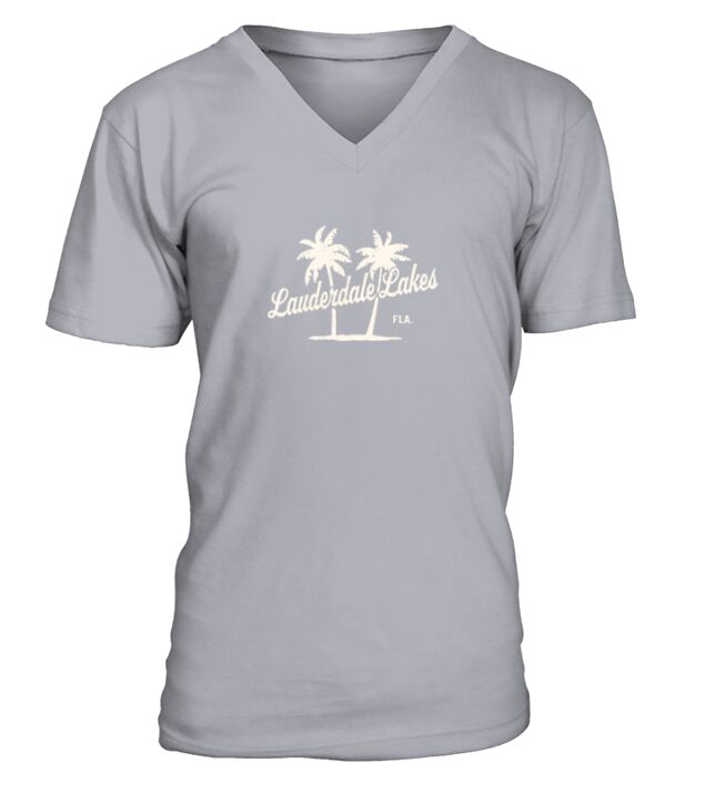 Lauderdale Lakes Florida Vintage 70s Palm Trees V-Neck T-shirt
