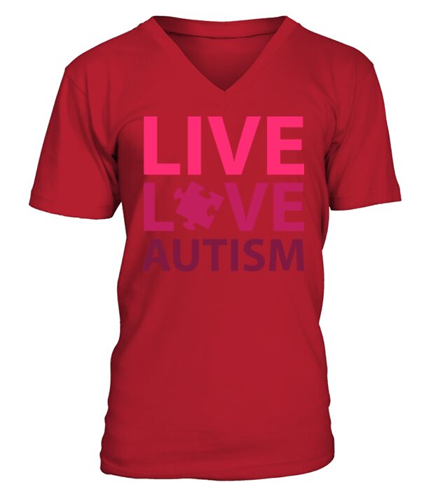 Live Love Autism V-Neck T-shirt