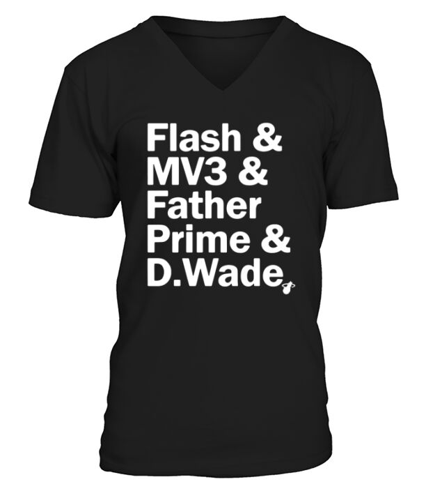 Court Culture Dwyane Wade Nickname Flash MV3 Father Prime D.Wade V-Neck T-shirt