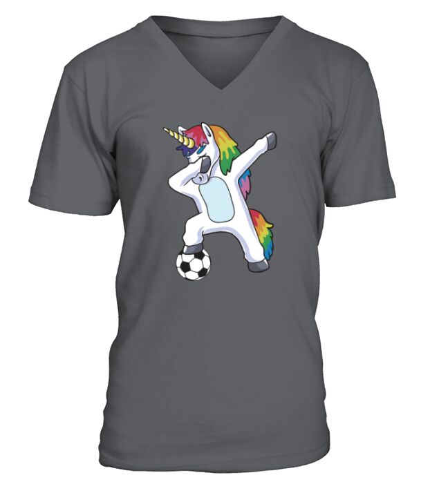 Dabbing Unicorn Soccer V-Neck T-shirt
