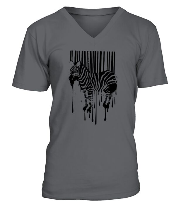 Banksy Street Art Zebra Bar Code Graffiti Graff V-Neck T-shirt