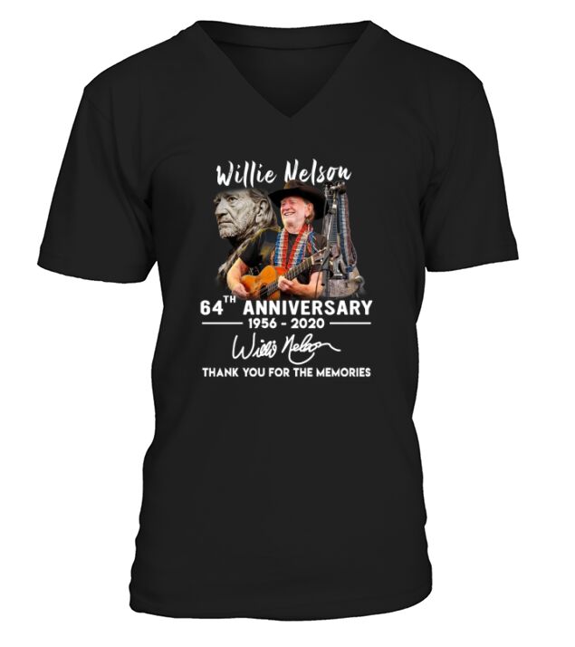 Willie Nelson Anniversary V-Neck T-shirt