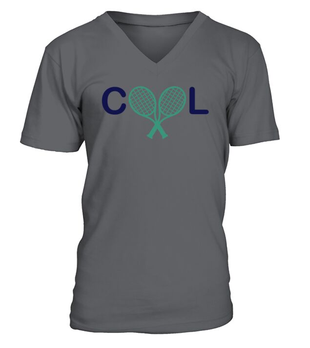 Tennis Logo in color "cool" V-Neck T-shirt