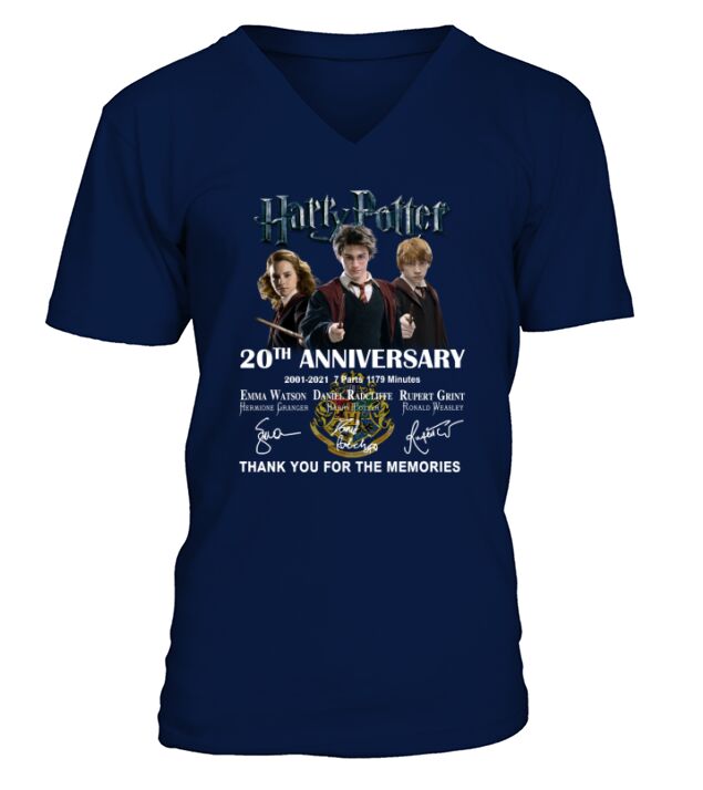 Officical Harry 20th anniversary 2001-2021 thank you for the memories signatures V-Neck T-shirt
