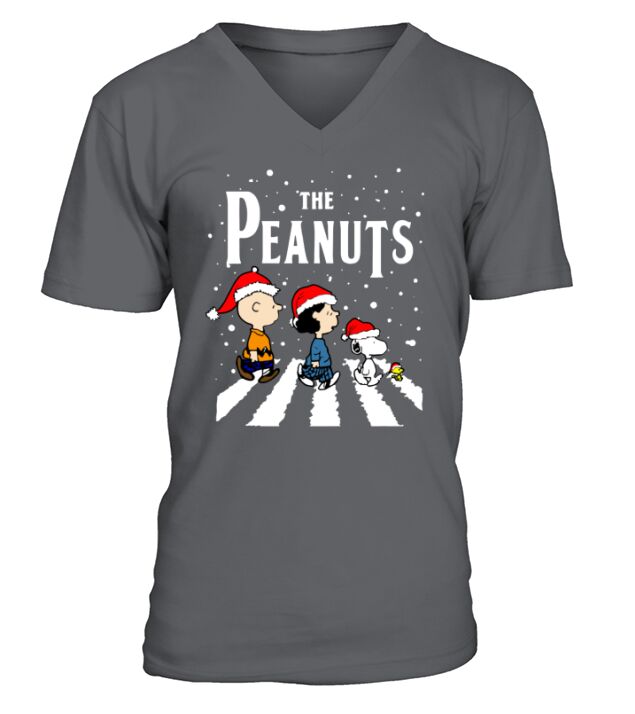 The Peanuts Snoopy Abbey Road Christmas V-Neck T-shirt
