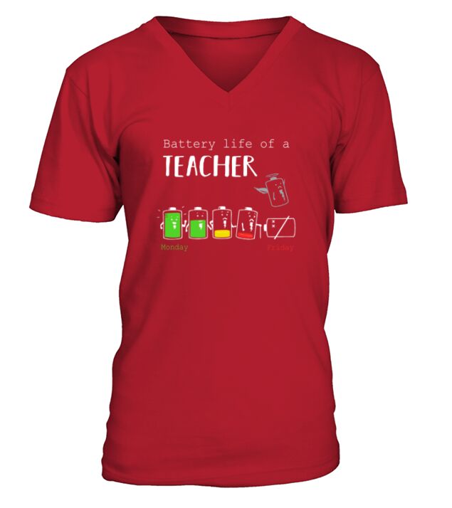 TEACHER BATTERY V-Neck T-shirt