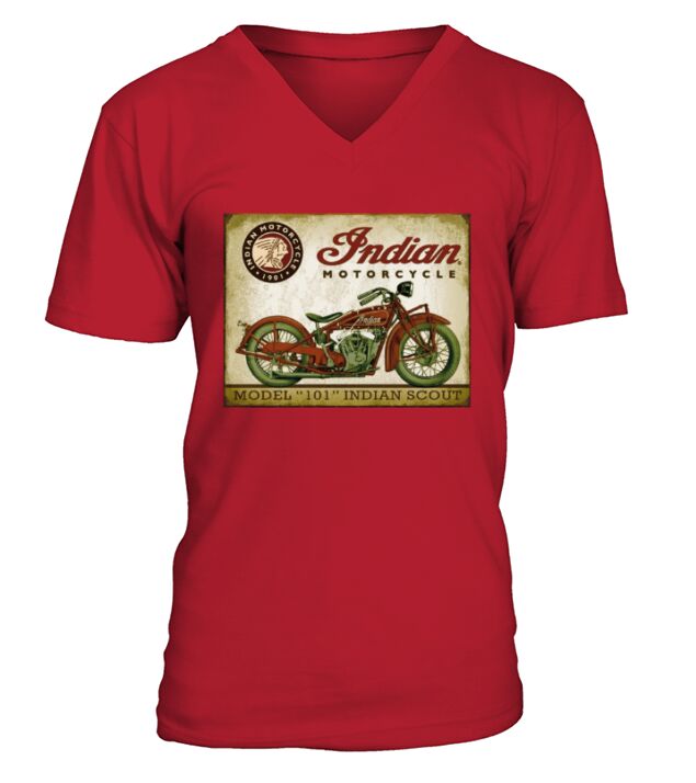 Retro Indian motorcycle 101 Indian scout T-Shirt V-Neck T-shirt