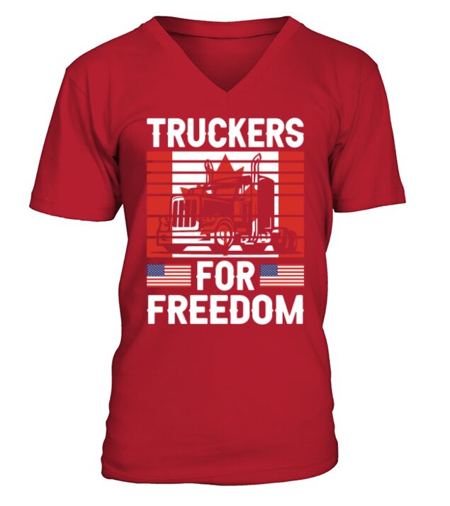 Truckers For Freedom Canada Freedom Convoy 2022 V-Neck T-shirt