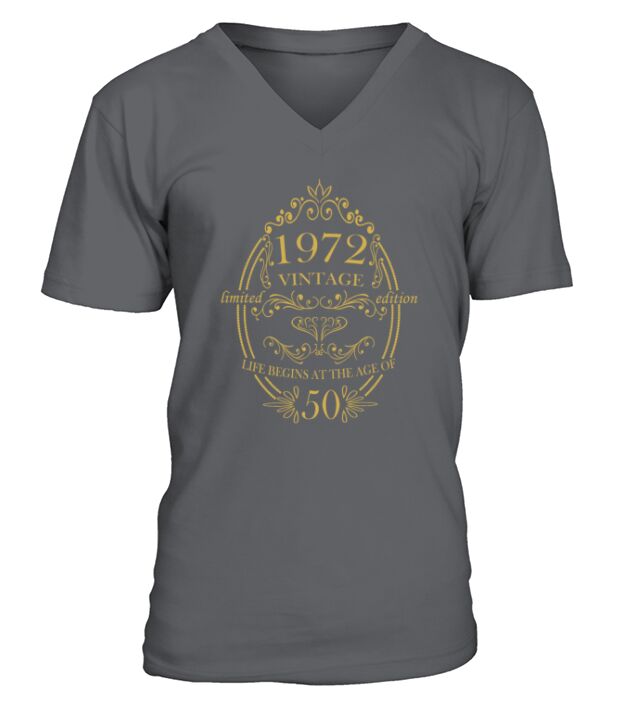 50th Birthday Gifts Women Vintage V-Neck T-shirt