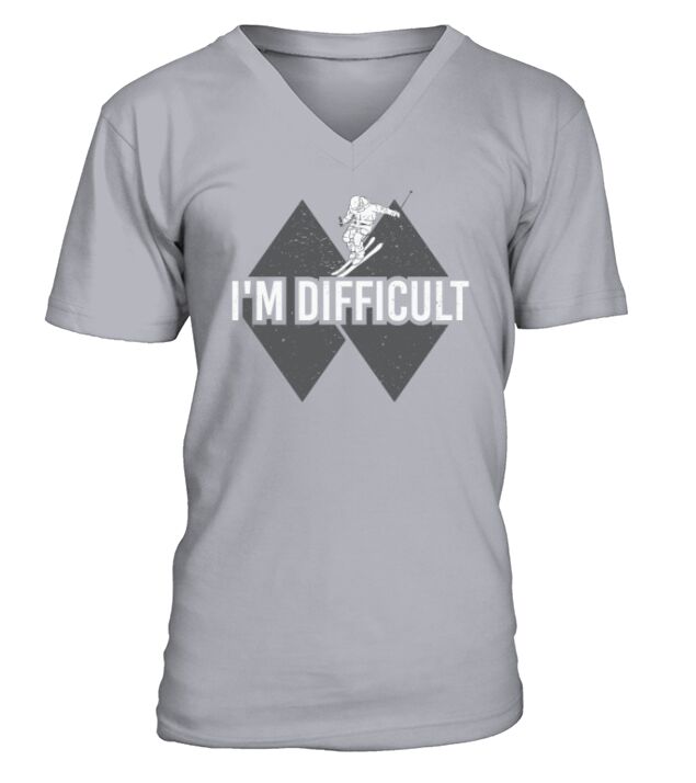 Im Difficult Double Black Diamond Skiing V-Neck T-shirt