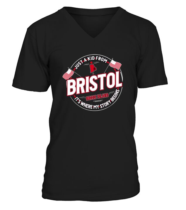 Bristol AL01  Just a kid from Bristol Rhode Island V-Neck T-shirt
