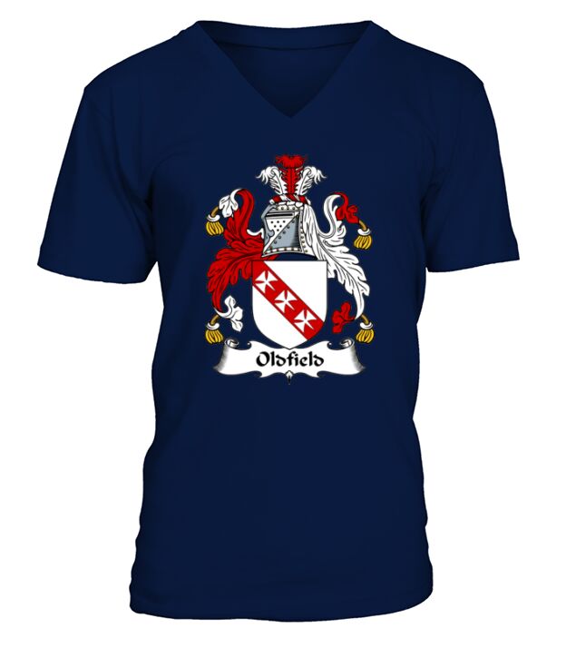 Oldfield Family Crest British Family Crests V-Neck T-shirt