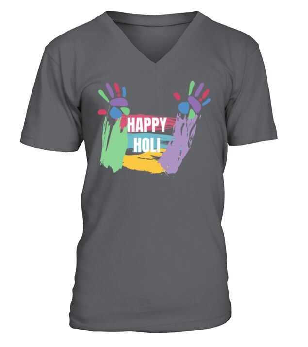 Happy Holi T-Shirt Colors India Hindu Spring V-Neck T-shirt