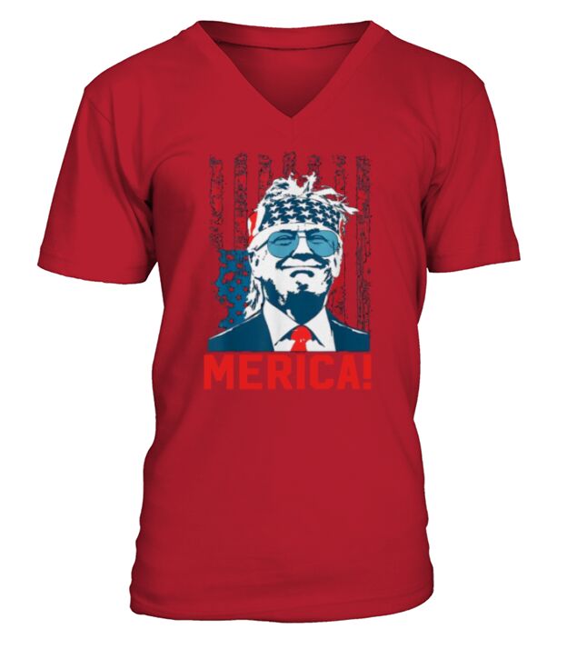 Trumpf 2020 Hemden Merica glückliches amerikanisches Unabhängigkeitstag-Hemd V-Neck T-shirt