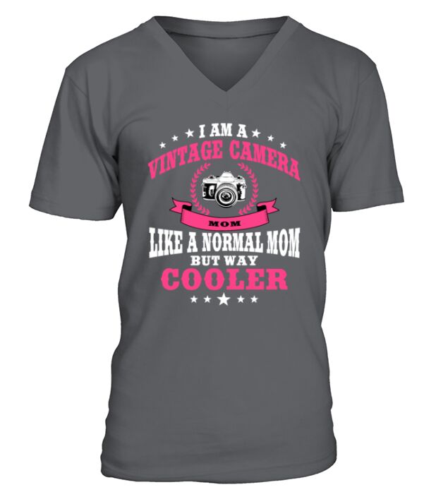 Vintage Camera Mom V-Neck T-shirt