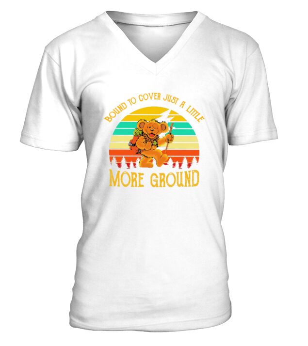 Bear bound to cover just a little more ground vintage retro V-Neck T-shirt