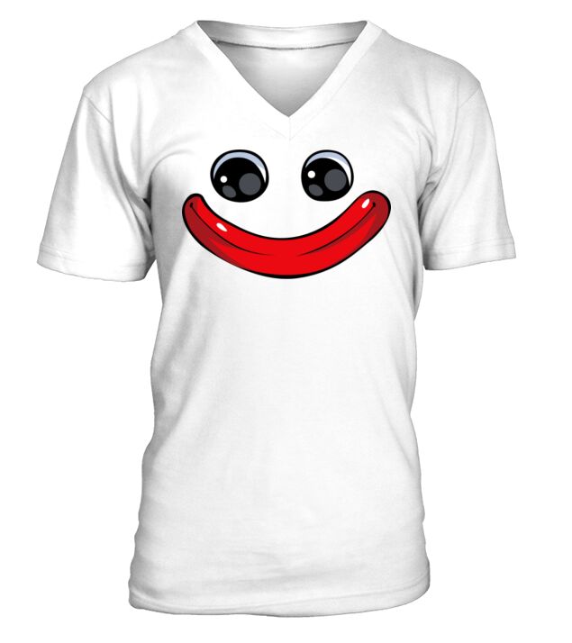 Huggy Wuggy Face V-Neck T-shirt