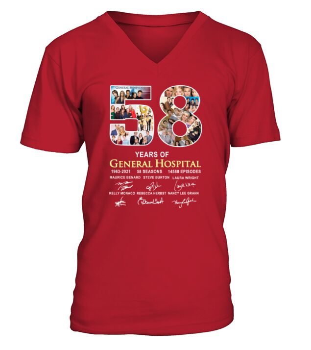 58 Years Of General Hospital 1963 2021 58 Seasons 14588 Episodes Signatures V-Neck T-shirt